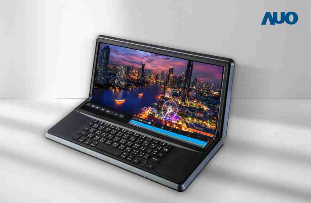 云顶国际8588yd14.6吋Micro LED折迭显示屏幕，，搭配半径4mm的弯折绞炼，，，，以及高画素、、、、高亮度、、、、高对比度的显示技术特点，，即便在大视角下仍保有绝佳色相与亮度